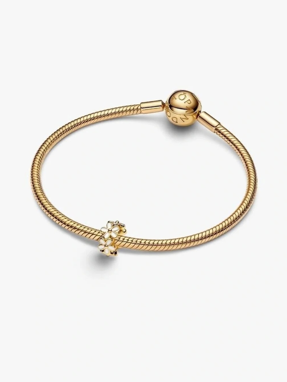 Pandora White Daisy Flower Spacer Charm